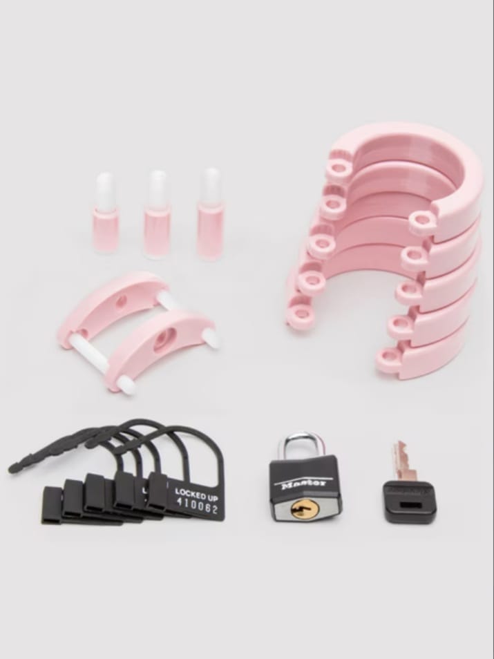 Pink Resin Chastity Cage – Secure Lockable Design